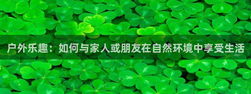 PG电子体育免费注册入口：户外乐趣：如何与家人或朋友在自然环境中享受生活